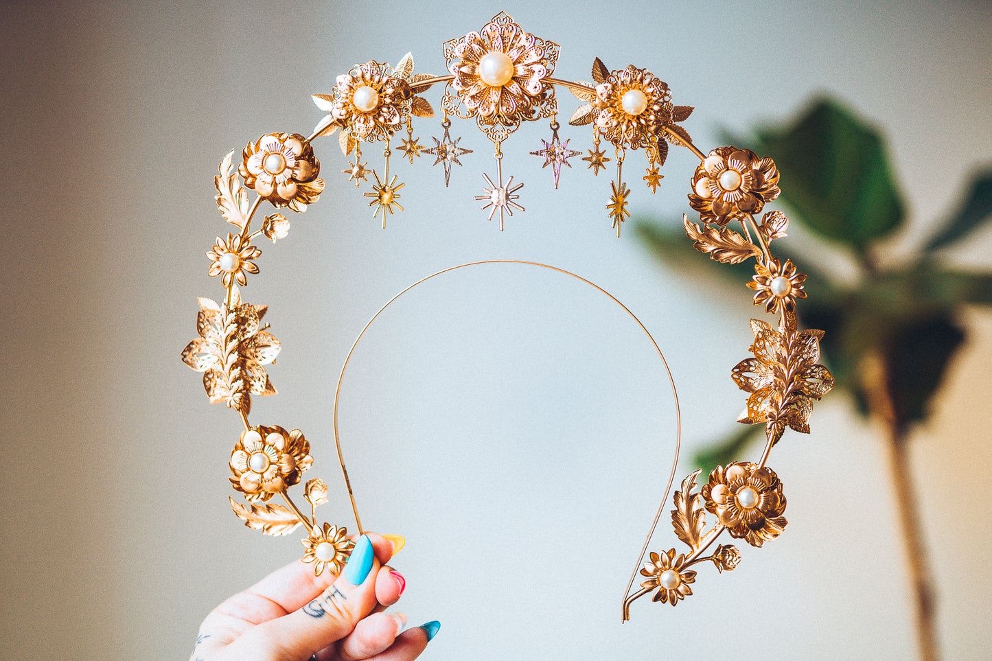 Beige Halo Crown Boho