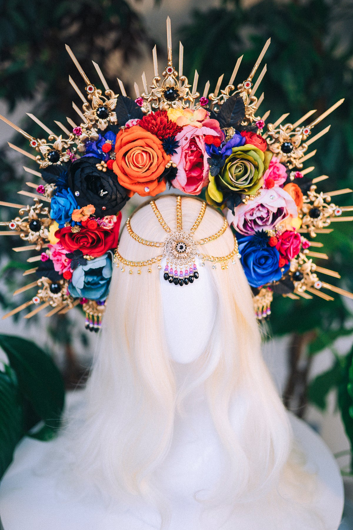 Flower Halo Headband Celestial Jewellery Frida Kahlo Maternity Photo Shoot