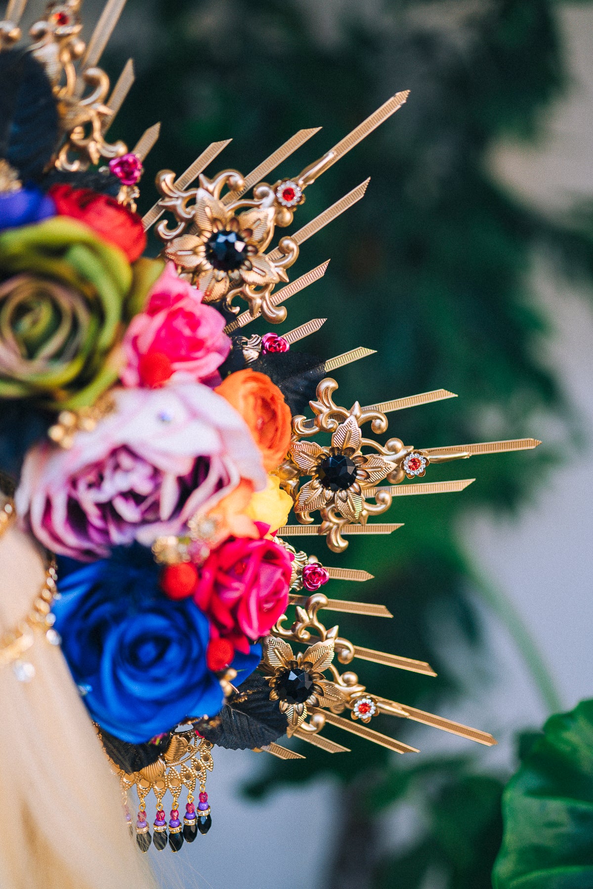 Flower Halo Headband Celestial Jewellery Frida Kahlo Maternity Photo Shoot